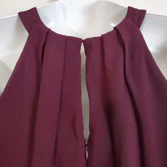 SLNY Evening Dress 6 Burgundy Red Elegant Embellished Gala Prom Wedding Party - Picture 7 of 9